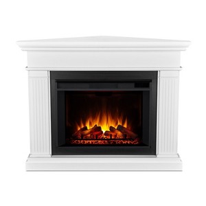 Kennedy 56" Grand Corner Electric Fireplace in White by Real Flame - 1 of 4