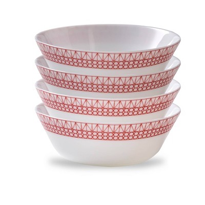 Corelle 18oz 4pk Glass Graphic Stitch Everyday Bowls