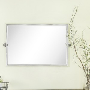 TEHOME Sema Pivot Rectangular Metal Framed Horizontal Wall Mount Bathroom Vanity Mirror - 1 of 4