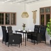 vidaXL Patio Dining Set with Cushions Garden Chair 5 Piece - Black 55.1" Table Length 4 Chairs - 2 of 4