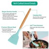 11Pcs Silicone Cooking Utensil Set Heat Resist Wooden Handle Silicone Spatula Turner Ladle Spaghetti Server Tongs - 4 of 4