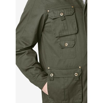 Boulder Creek by KingSize 9 Pocket Twill Utility Jacket - 3XL, Olive — фото 6