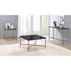 Daxton Faux Marble Sofa Table Black/Gold - Steve Silver Co. - 4 of 4