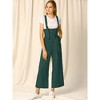 Allegra K Women's High Waist Wide Leg Belted Button Long Overalls Jumpsuit - 3 of 4