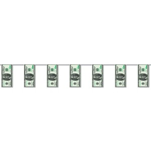 Beistle $100 Bill Pennant Banner, 10" x 12', (2/Pkg) Multicolored - 1 of 4