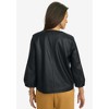Jessica London Women's Plus Size Blouson Sleeve Faux Leather Jacket - 3 of 4