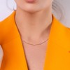 EVERLY JEWELRY | Yellow Plated Sterling Silver 1.5mm Ball Link Necklace with Pink enamel, 15 inc+2 inc ext. - 4 of 4