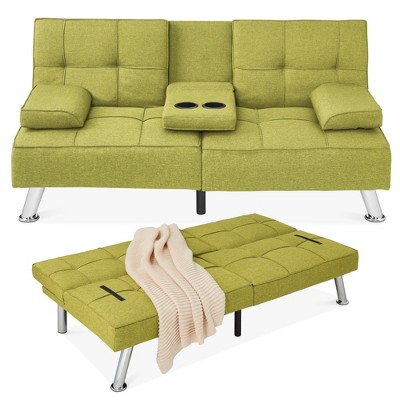 Modern Linen Convertible Futon Sofa Bed