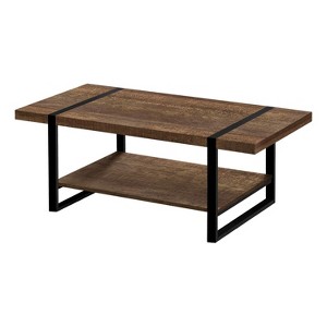 Monarch Specialties Coffee Table Accent Cocktail Rectangular Living Room 48"L Brown Laminate Black Metal Contemporary Modern - 1 of 4