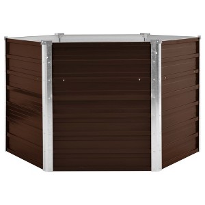 vidaXL Raised Garden Bed Outdoor Flower Box Patio Planter Pot Galvanized Steel - 1 of 4