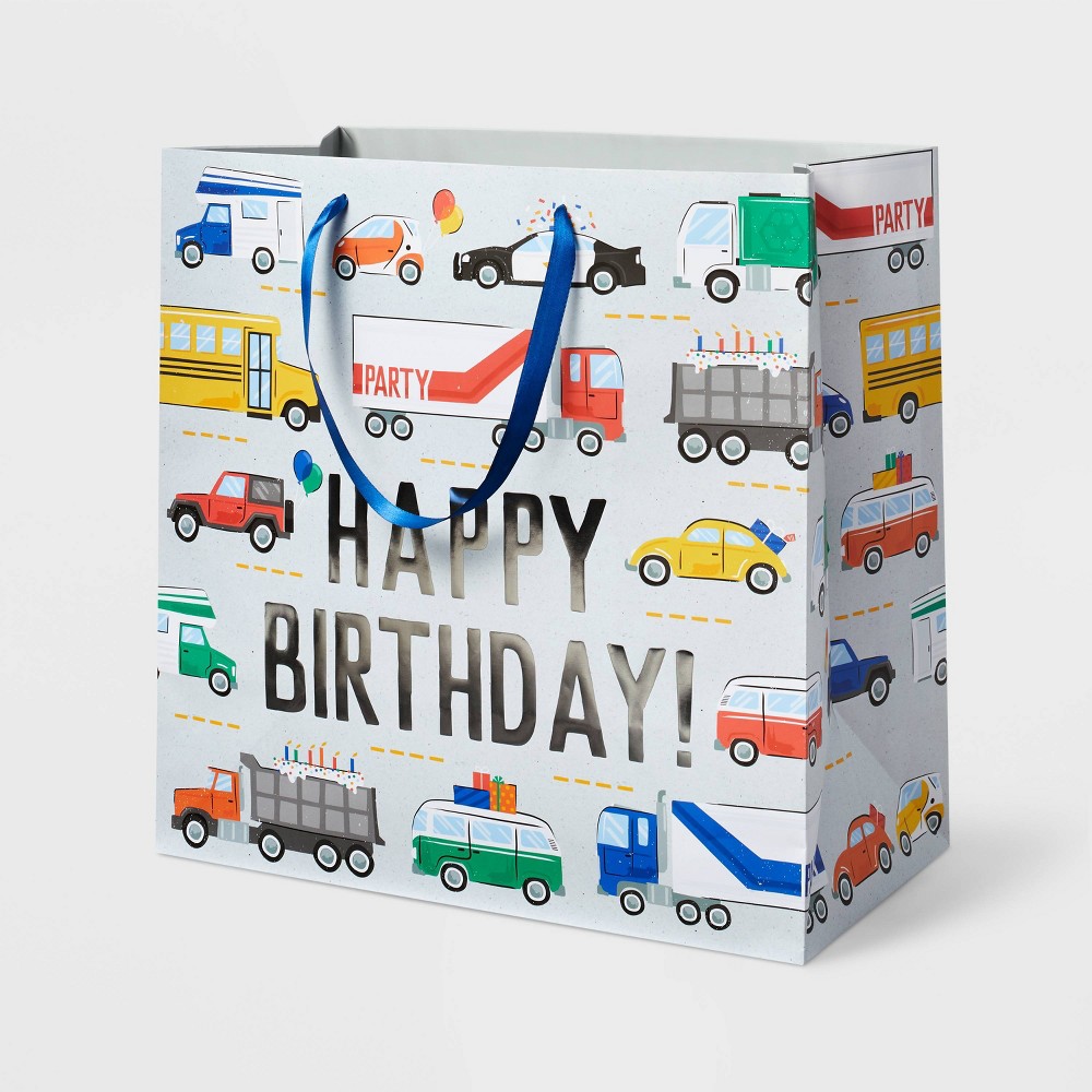   6 PACK "Happy Birthday" Vehicles Large Gift Bag - Spritz