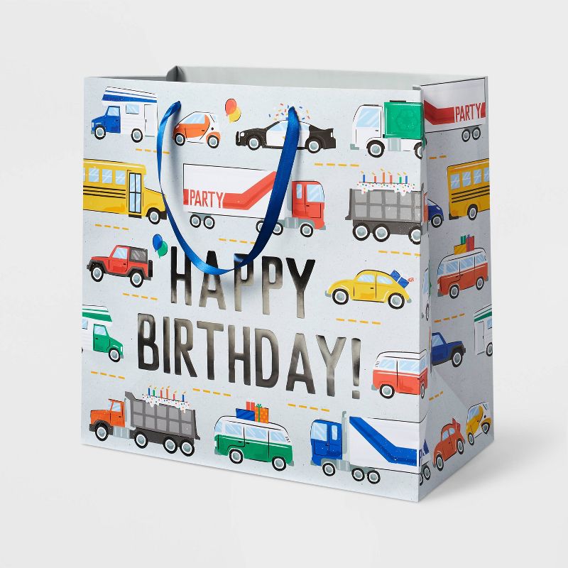&#34;Happy Birthday&#34; Vehicles Large Gift Bag - Spritz&#8482;, 1 of 4
