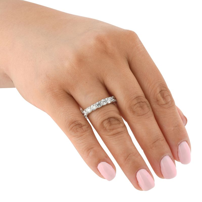 Pompeii3 2 Ct Lab Created Diamond Eternity Ring Womens Wedding Band 14k White Gold, 4 of 6