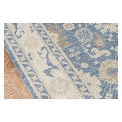 Anatolia Light Blue and Beige Wool Blend Area Rug 3'3" x 5'