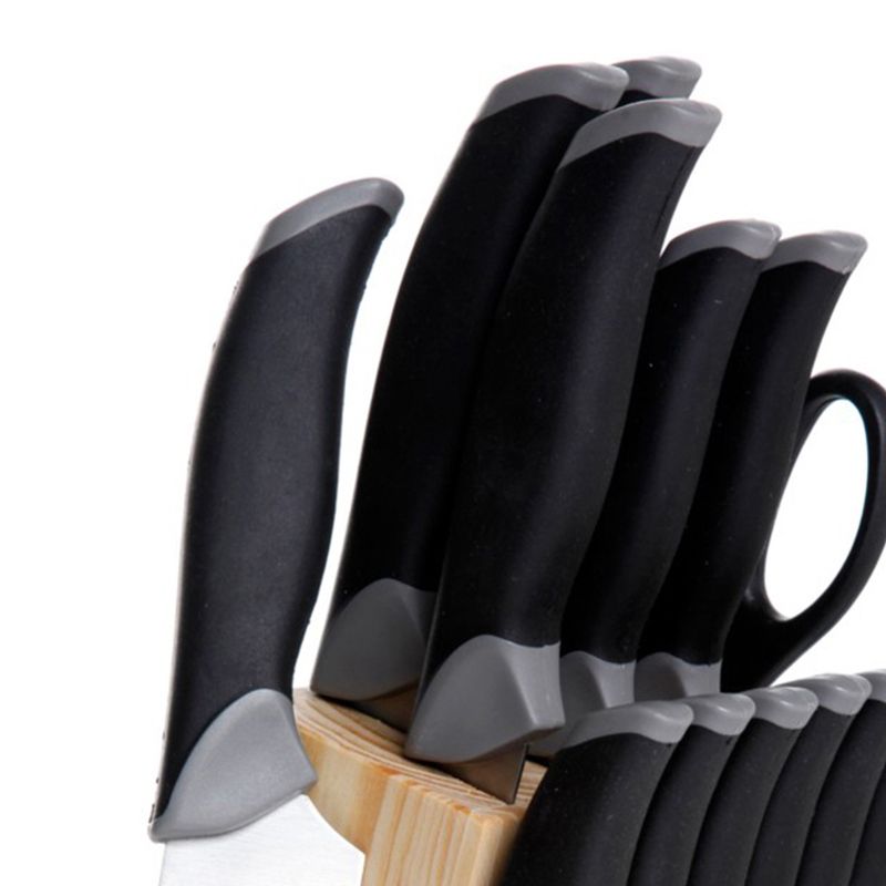 Oster Lingbergh 14 Piece Stainless Steel Cutlery Knife Set with Pine Wood Block, 5 of 8