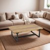 Royal Hampton 48" Coffee Table | Handmade Aluminum Cast Black Frame | Solid Mango Wood Top - 2 of 4