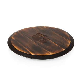 NCAA Clemson Tigers Fire Acacia Wood Lazy Susan Serving Tray