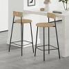 ChicFurnit Dining Chairs 2 PCS High Bar Stools Back Armless Dining Chairs for Kitchen Island, Beige, 14.96"*15.15"*34.84" - 2 of 4
