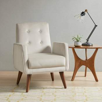 Lacey Upholstered Button Tufted Accent Chair Beige - Ink+Ivy