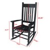 SKRAN Solid Hardwood Porch Rocker Chair, Wide Seat with Slatted Backrest and Armrests, Outdoor Rocking Chair for Porch, Balcony, or Garden - 3 of 4
