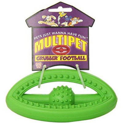 Multipet Mini Grubber Rubber Football Dog Toy in Assorted Colors