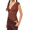 Women's SWEATHEART NECK SHIRRED SHOULDER BODYSUIT - LE LIS - image 2 of 3