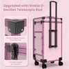 New Upgrade Rolling Manicure Table Foldable Nail Desk With 3 Drawers, Mirror & Nail Polish Organizer - Pink - 3 of 4
