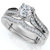 Pompeii3 1Ct Engagement Wedding Ring Set 14k Gold or Platinum Lab Created - 3 of 4