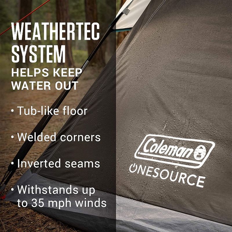 Coleman OneSource 9 x 7 Foot 4 Person Camping Dome Tent with Airflow System, LED Lighting, and Rechargeable Lithium Ion Battery, 3 of 7