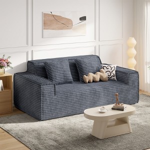 ORRD 75" Modern Loveseat Sofa, No Assembly Required Deep Seat Couch for Living Room, Apartment and Bedroom, Beige - 1 of 4