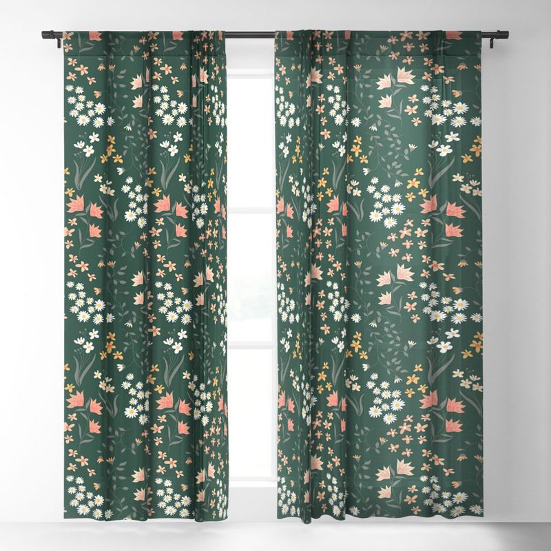 Emanuela Carratoni Meadow Flowers Theme Single Panel Sheer Window Curtain - Deny Designs, 2 of 7