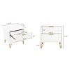 Gulches White 2-Drawer Fluted Nightstand, Modern Glam MDF Side Table with Gold Metal Legs & Handles,Extension Drawers, Tool-Free "Snap It" Assembly - 2 of 4