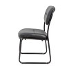 Armless Leather Sled Base Guest Chair Black - Boss Office Products: Heavy Duty Support, 275 lbs Capacity - 3 of 4