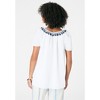 Roaman's Women's Plus Size Embroidered Ruffle Blouse - 3 of 4