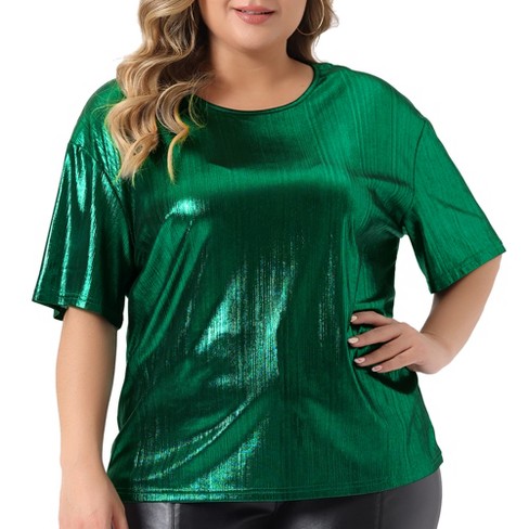 Agnes Orinda Women's Plus Size Metallic Holographic Concert