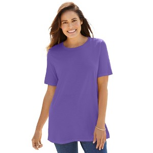 Woman Within Perfect Short-Sleeve Crewneck Tee - 1 of 4