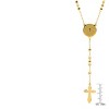 Steeltime 24" 18k gold plated stainless steel Our Father prayer box beaded rosary necklace - 3 of 4