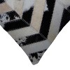 HomeRoots 12" X 20" Black Brown and Off White Chevron Cowhide Throw Pillow - 4 of 4