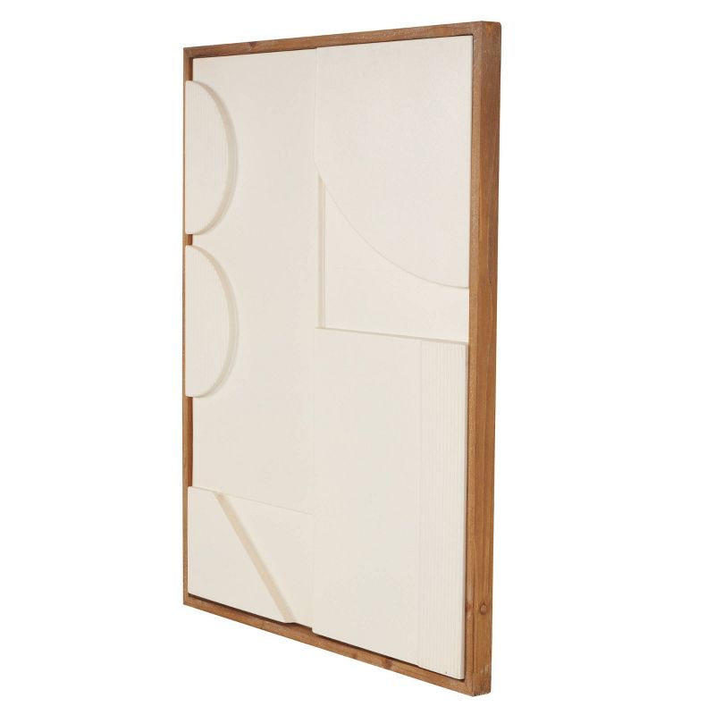 Olivia &#38; May 30&#34;x24&#34; Wood Geometric Wall Decor with Brown Wood Frame Cream, 5 of 7