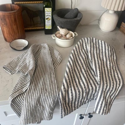 2ct Holiday Stripe Kitchen Towel Set Green/cream - Hearth & Hand™ With  Magnolia : Target