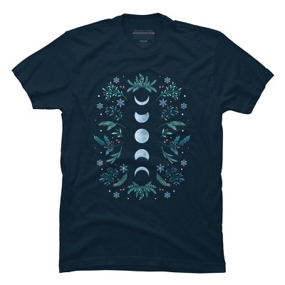 Men's Design By Humans Moonlight Garden - Teal Snow By EpisodicDrawing T-Shirt