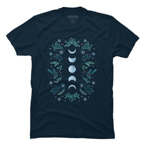Men's Design By Humans Moonlight Garden - Teal Snow By EpisodicDrawing T-Shirt - 1 of 4