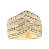 10K Yellow Gold Plated Silver 1 1/2 Cttw Diamond Channel Band Ring - 2 of 4