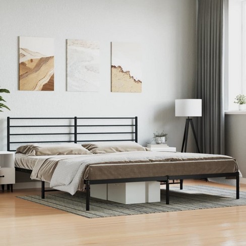 Vidaxl Metal Bed Frame With Headboard And Footboard Black 59.8 In.x78.7 ...