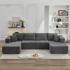 136.7" Corduroy Upholstery U-Shaped Cloud Modular Sectional Sofa with Double Chaise Lounges, All-Foam Compression Design - 3 of 4