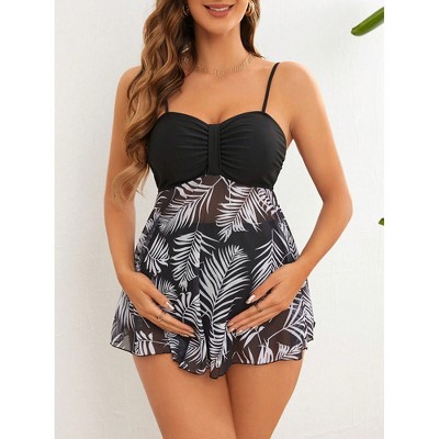 Maternity Two Piece Tankini Swimsuit Set
