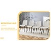 MAYEERTY Set of 4 Extended Cushion PU Dining Chairs - Ergonomic Design, Metal Legs, Modern Decor - 3 of 4