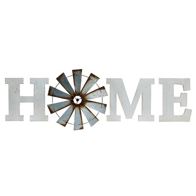 VIP Wood 74 in. Silver Home Windmill Letters Sign 4 Pieces