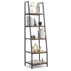 JOMEED CC80 Industrial Freestanding Durable 72 Inch 5 Tier Open Shelf Ladder Bookcase with Rubber Feet and Wall Bracket, Gray and Brown - 2 of 4