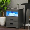Vlsrka Black Bedside Table with Hidden Storage Compartment, Smart Nightstand Featuring USB & Type-C Charging Ports and Motion-Activated LED Light - 4 of 4